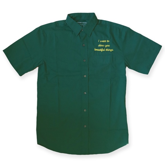 HUNGRY GHOST PRESS Beautiful Things Button Down Work Shirt- L - Picture 6 of 9